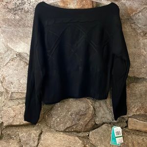 GB Boxy Black Cropped Sweater Size Large NWT